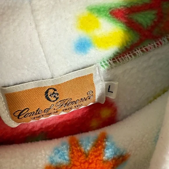 Conte Of Florence Vintage Fleece Italy retro kitschy space print men’s size L - Picture 4 of 11